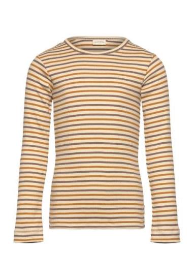 T-Shirt L/S Modal Striped Beige Petit Piao