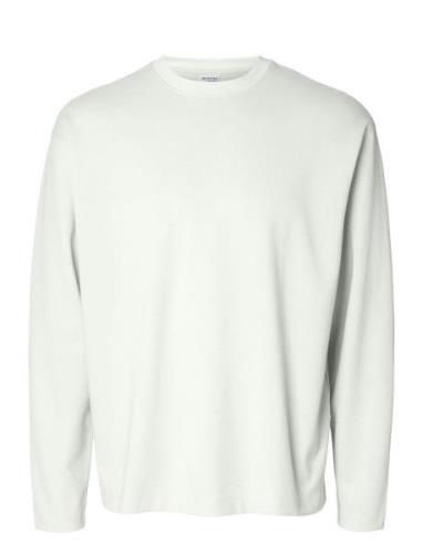 Slhlooseoscar Ls O-Neck Tee Noos White Selected Homme