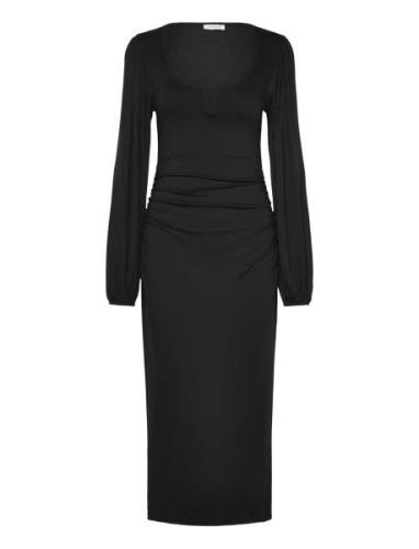 Rudina Puff Sleeve Midi Dress Black Bubbleroom