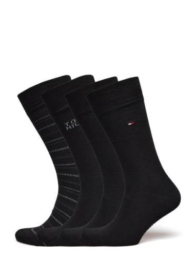 Th Men Sock 4P Tin Giftbox Tommy Stripe Black Tommy Hilfiger