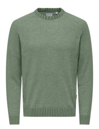 Onseddy Reg 7 Wool Crew Knit Green ONLY & SONS