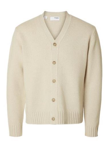 Slhcody Ls Knit Relaxed Cardigan Cream Selected Homme