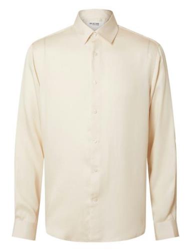 Slhrelaxcharlie Satin Ls Shirt Cream Selected Homme