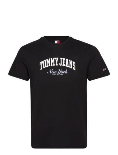 Tjm Slim Varsity Pop Tee Ext Black Tommy Jeans