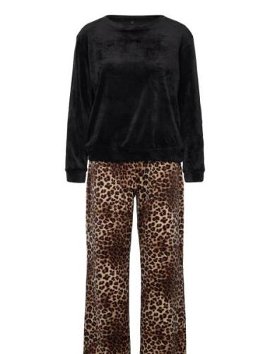 Pj Set Velours Leopard Black Hunkemöller