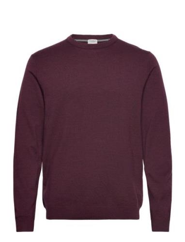 100 % Merino Crew Neck Knit Burgundy Lindbergh Black