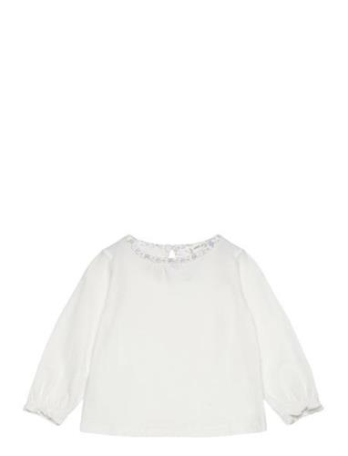 Contrast Detail T-Shirt White Mango