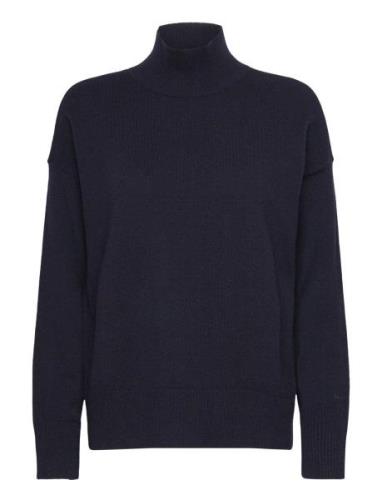 Superfine Lambswool Stand Collar Navy GANT