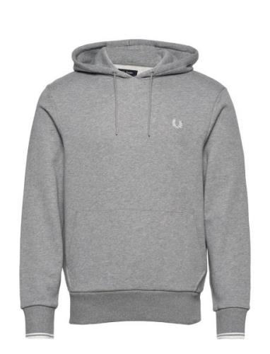 Tipped Hooded Sweatsh Grey Fred Perry