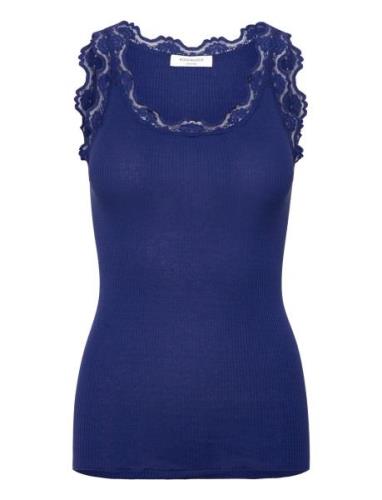 Rwbabette Sl U-Neck Long Lace Top Blue Rosemunde