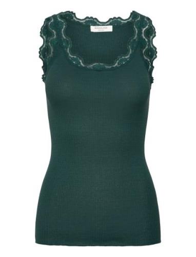 Rwbabette Sl U-Neck Long Lace Top Green Rosemunde