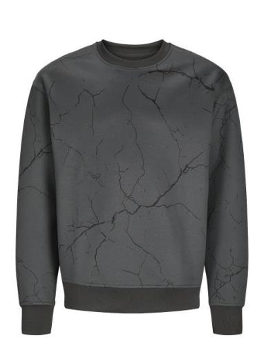 Jjkey Sporty Loose Aop Sweat Crew Ln Jnr Grey Jack & J S