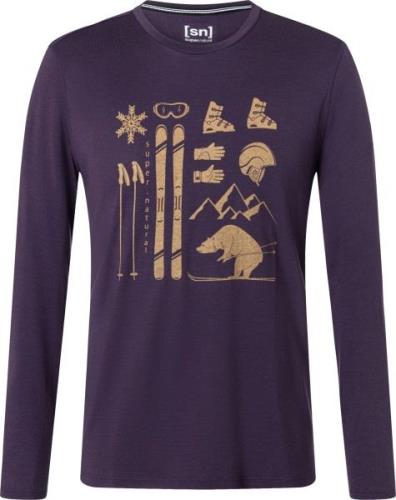 super.natural Men's Skiing Bear Long Sleeve Mysterioso/Cumin/Cumin