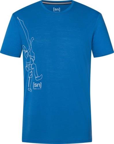 super.natural Men's Climbing Line Tee High Tide/Feather Grey