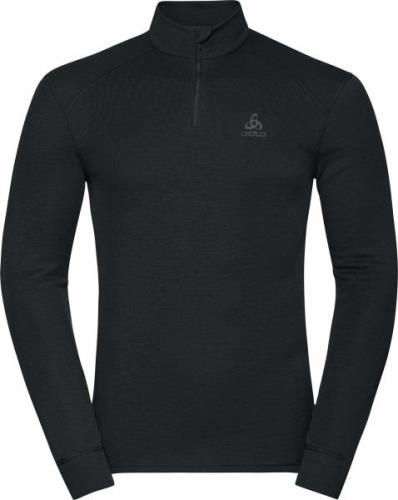 Odlo Men's Active Warm ECO Half-Zip Turtleneck Base Layer Top Black