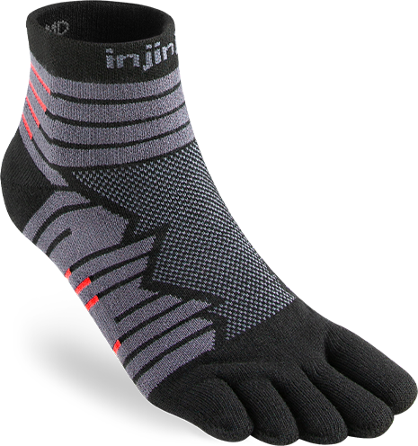 Injinji Men's Ultra Run Mini-Crew Onyx