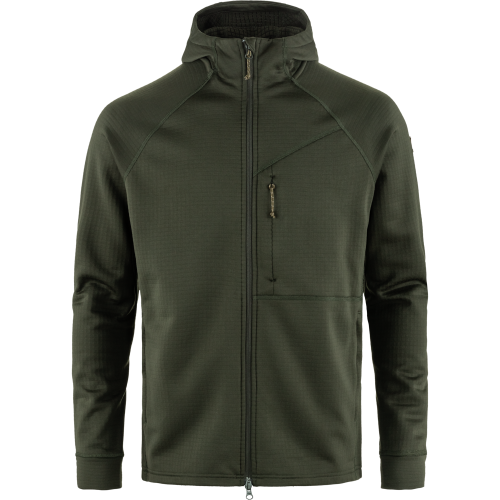 Fjällräven Men's Abisko Grid Fleece Hoodie Deep Forest