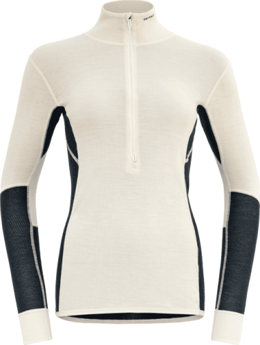 Devold Women's Wool Mesh 190 Zip Neck Ink/Offwhite