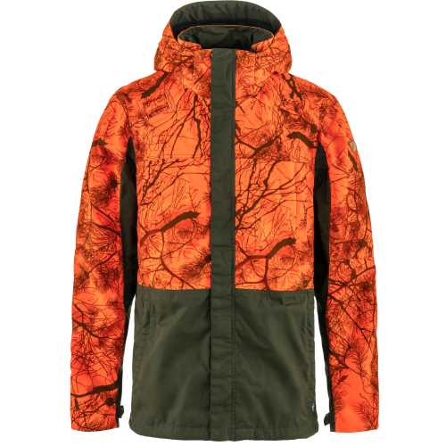 Fjällräven Men's Drev Hybrid Jacket Deep Forest-Orange Multi Camo