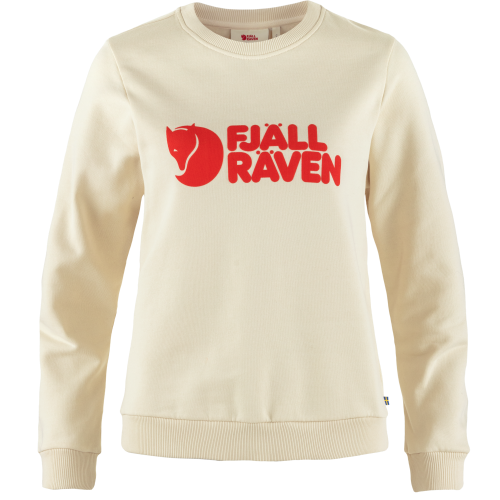 Fjällräven Women's Fjällräven Logo Sweater Chalk White-Flame Orange