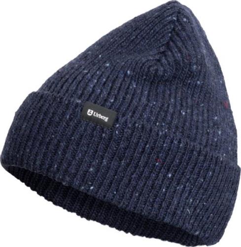 Urberg Unisex Knitted Wool Hat 1x1 Rib Blue Melange