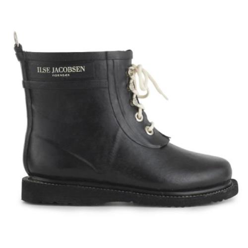 Ilse Jacobsen Women's Short Laced Rubberboot Black