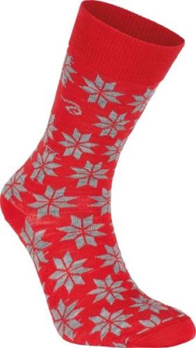 Ivanhoe Unisex Wool Sock Snowflake Chilli Red