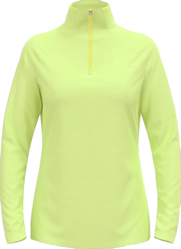 Odlo Women's Midlayer 1/2 Zip Run Easy Warm Shadow Lime Melange