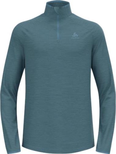 Odlo Men's Midlayer 1/2 Zip Run Easy Warm Provincial Blue Melange