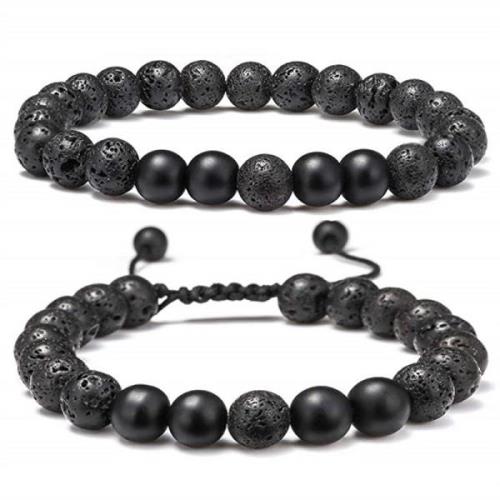 Auxere pearl bracelet set with lava stone 2 pcs. KXD0261