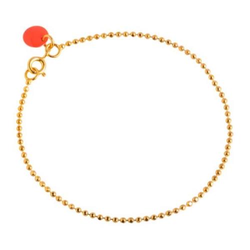 Enamel Ball Chain  Armbånd 18 kt. Gullbelagt sølv B16G- 