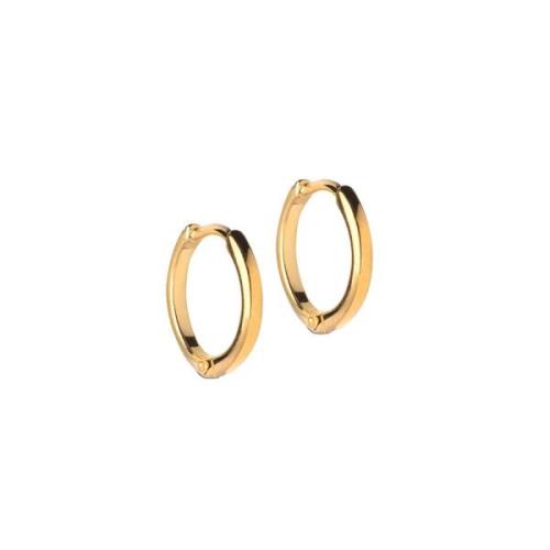 Enamel Classic Hoops 10 mm Øredobber 18 kt. Gullforgylt sølv E168G