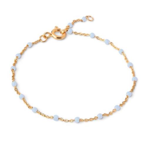 Enamel Ball Chain Sky Armbånd 18 kt. Gullbelagt sølv B66G_2-Sky