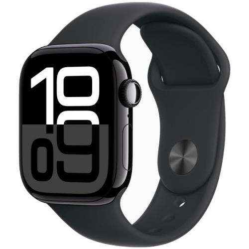 Apple Watch Series 10 GPS 42mm Jet Black Aluminium Sport Band S/M MWWE...