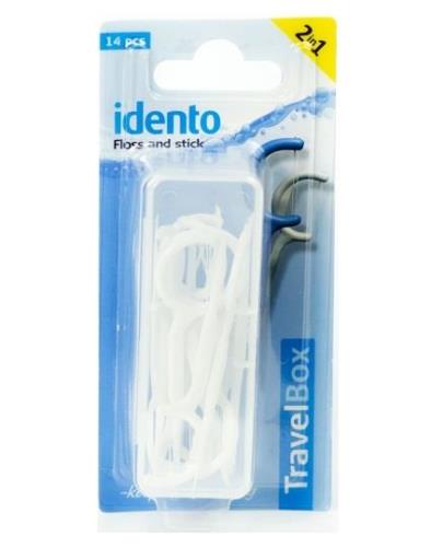 Idento Floss and Stick, TravelBox (hvid) (U)   14 stk.