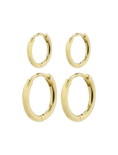Ariella Huggie Hoop Earrings 2-In-1 Set Gold-Plated Accessories Jewell...