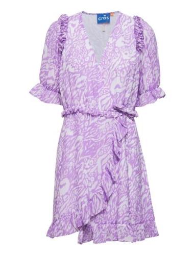 Haleycras Wrap Dress Kort Kjole Purple Cras