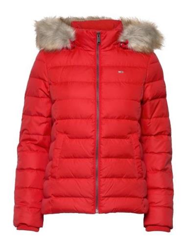 Tjw Basic Hooded Down Jacket Fôret Jakke Red Tommy Jeans