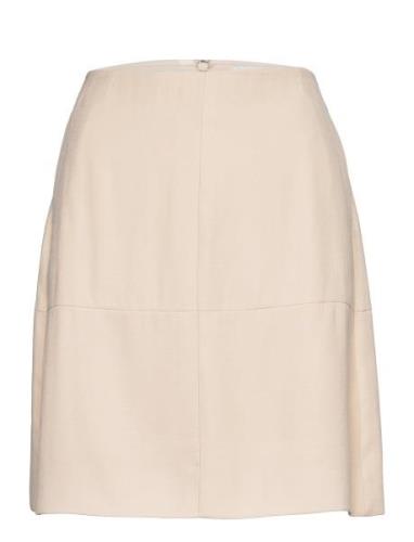 Viscose Twill Mini Skirt Kort Skjørt Beige Calvin Klein