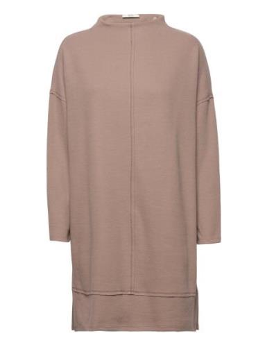 Knitted Dress With Mock Neck Kort Kjole Beige Esprit Casual