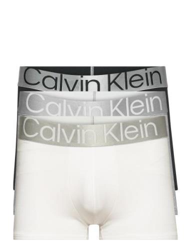 Trunk 3Pk Boksershorts White Calvin Klein