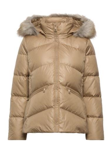 Essential Real Down Jacket Fôret Jakke Beige Calvin Klein