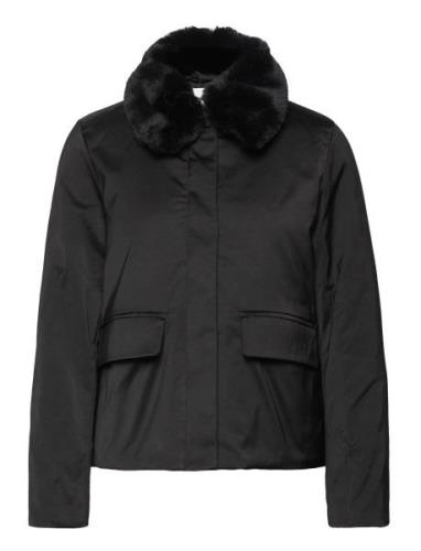 Lux Satin Padded Jacket Fôret Jakke Black Calvin Klein