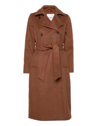 Objclara Wool Coat Outerwear Coats Winter Coats Brown Object