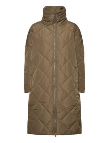 Alma Slit Quilted Jacket Fôret Kåpe Green NORR