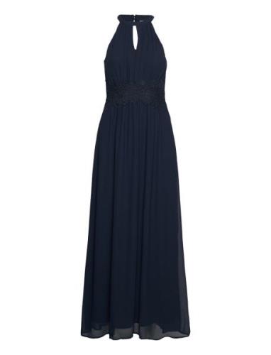 Vimilina Halterneck Maxi Dress/Su - Noos Maxikjole Festkjole Navy Vila