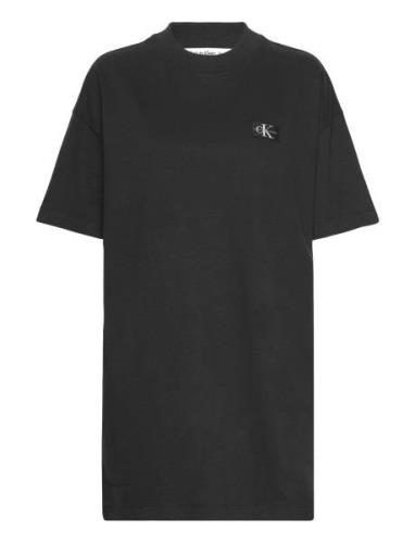 Badge T-Shirt Dress Kort Kjole Black Calvin Klein Jeans