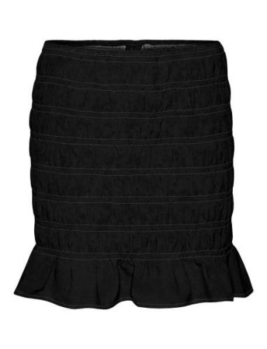 Vmsigne H/W Short Smock Skirt Exp Kort Skjørt Black Vero Moda