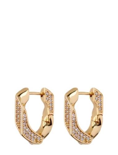 The Pavé Cuban Link Hoops-Gold Accessories Jewellery Earrings Hoops Go...