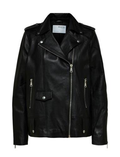 Slfmadison Leather Jacket B Noos Skinnjakke Skinnjakke Black Selected ...
